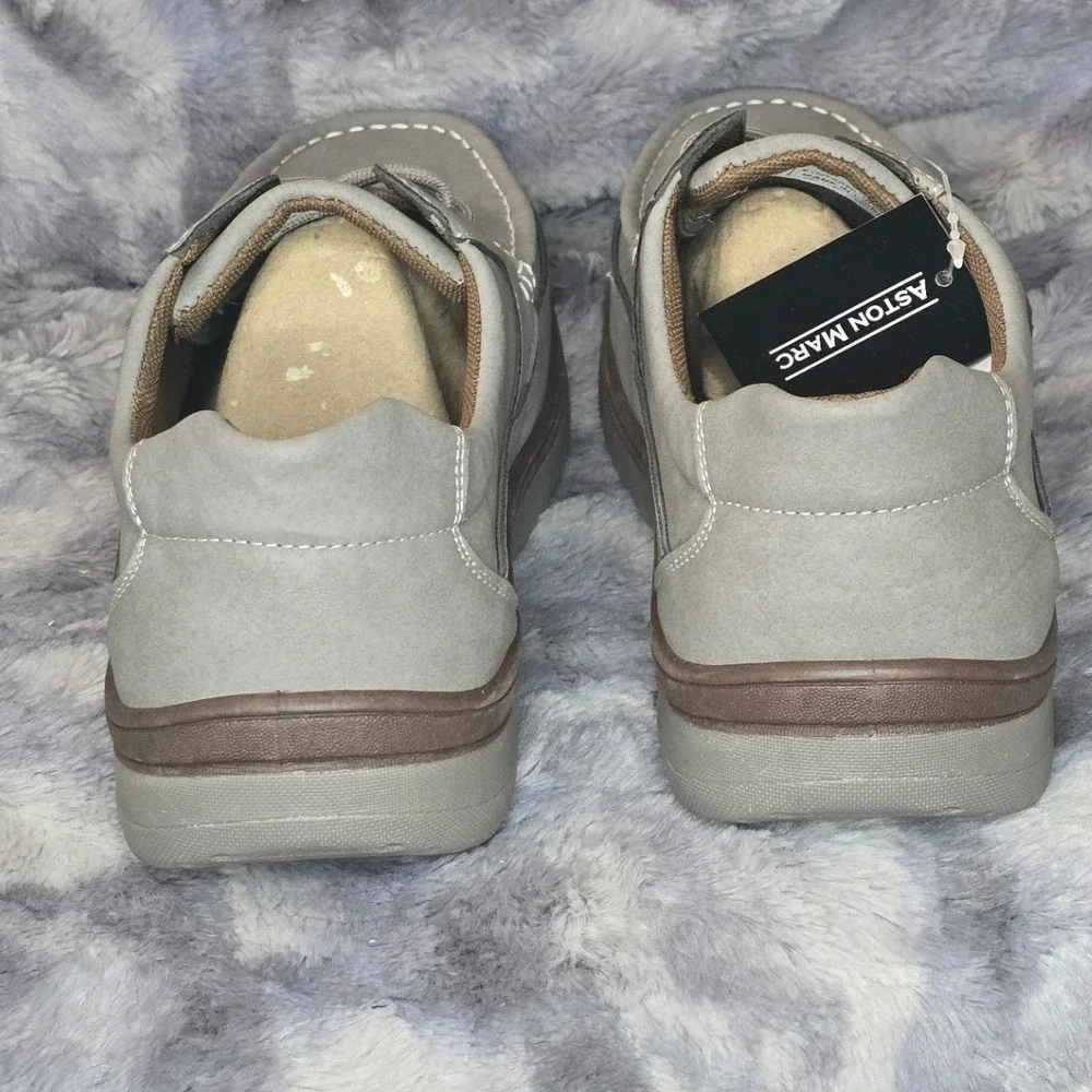 NWT Aston Marc Newport Mens Grey‎ Boat Shoes Moccasins Size 13